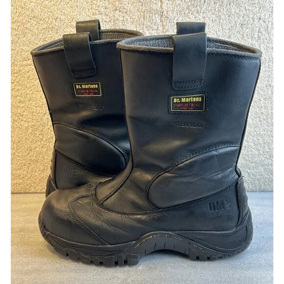 Dr Martens Steel Toe Black Industrial Work Boots Leather Air Wair Men 9 Women 10